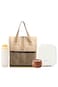 Hydrobrew Mega Flex Bento Lunch Box 1864ml w/ Lunch Bag &amp; Bottle &ndash; Leakproof Set Ivory Terracotta