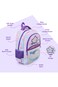 Eazy Kids 16&rdquo; School Bag Set of 3 w/ Stainless Steel Glitter Water Bottle &amp; Convertible Bento Lunch Box &ndash; Purple