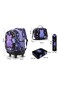 Eazy Kids 18&rdquo; Trolley School Bag Set of 4 w/ Insulated Water Bottle &amp; Convertible Bento Lunch Box &ndash; Teddy Black