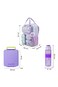 Eazy Kids 17&rdquo; School Backpack Set w/ Tritan Water Bottle &amp; Jumbo Bento Lunch Box &ndash; Purple
