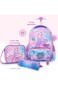 Eazy Kids 17&rdquo; Trolley School Backpack Set w/ Convertible Bento Lunch Box &amp; Insulated Water Bottle &ndash; Mermaid Pink