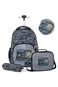 Eazy Kids 17&rdquo; Trolley School Backpack Set w/ Convertible Bento Lunch Box &amp; Insulated Water Bottle &ndash; Gamer Grey