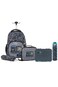 Eazy Kids 17&rdquo; Trolley School Backpack Set w/ Convertible Bento Lunch Box &amp; Insulated Water Bottle &ndash; Gamer Grey