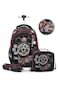 Eazy Kids 17&rdquo; Trolley School Backpack Set w/ Convertible Bento Lunch Box &amp; Insulated Water Bottle &ndash; Football Black