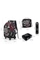 Eazy Kids 17&rdquo; Trolley School Backpack Set w/ Convertible Bento Lunch Box &amp; Insulated Water Bottle &ndash; Football Black
