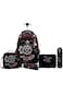 Eazy Kids 17&rdquo; Trolley School Backpack Set w/ Convertible Bento Lunch Box &amp; Insulated Water Bottle &ndash; Football Black