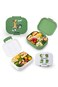 Eazy Kids Bento Lunch Box Set of 2 w/ Stainless Steel Water Bottle 445ml &ndash; Dino Green