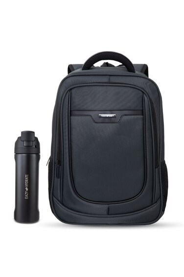 Eazy Kids 16&rdquo; Backpack w/ Stainless Steel Water Bottle 710ml &ndash; Grey