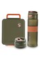 Eazy Kids Jumbo Bento Lunch Box w/ Tritan Water Bottle 850ml &ndash; Olive Green
