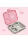 Eazy Kids Premium Stainless Steel Bento Lunch Box w/ Stainless Steel Water Bottle 445ml &ndash; Pink