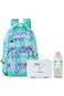 Eazy Kids School Bag 18" w/ Bento Lunch Box &amp; Water Bottle &ndash; Geometrical Green