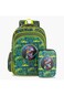 Eazy Kids Dino School Bag Set w/ Bento Lunch Box &amp; Spray Water Bottle &ndash; Green