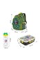 Eazy Kids Dino School Bag Set w/ Bento Lunch Box &amp; Spray Water Bottle &ndash; Green