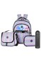 Eazy Kids Good Vibes School Bag Set w/ Insulated Spray Water Bottle &ndash; Silver