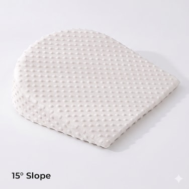 SUNVENO 15&deg; Slope Baby Pillow with Removable Cover - White