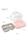 Hydrobrew Steel Core 3 Compartment Lunch Box w/ Stainless Steel Cutlery Set &ndash; Fresh Pink