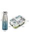 Hydrobrew Steel Core 3 Compartment Lunch Box 750ml w/ Double Wall Stainless Steel Water Bottle 420ml &ndash; Olive roar