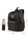 Hydrobrew 17" Backpack w/ Double Wall Stainless Steel Water Bottle 420ml &ndash; Black