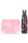 Hydrobrew 3/4/5 Convertible Bento Lunch Box 1650ml w/ Double Wall Stainless Steel Water Bottle 500ml &ndash; Blush Pink