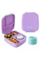 Hydrobrew Mega Flex Bento Lunch Box 1864ml with Insulated Food Jar &amp; Double Wall Stainless Steel Water Bottle 500ml &ndash;  Purple