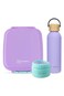 Hydrobrew Mega Flex Bento Lunch Box 1864ml with Insulated Food Jar &amp; Double Wall Stainless Steel Water Bottle 500ml &ndash;  Purple