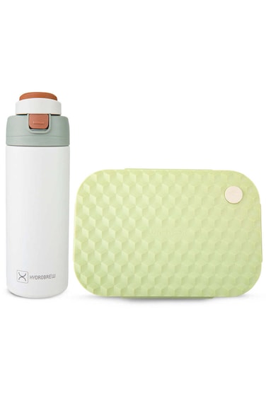Hydrobrew Smart Serve Bento Lunch Box 980ml &amp; SipSwitch&trade; Insulated Water Bottle 720ml &ndash; Ivory