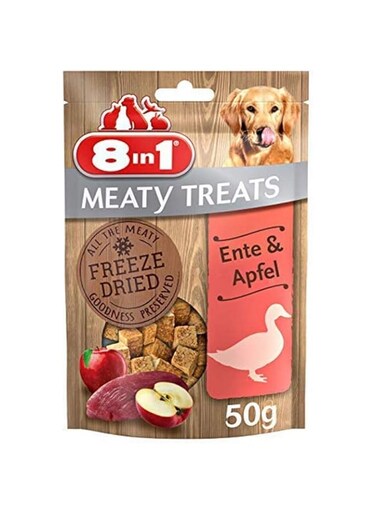8in1 8 in 1 Dog Freeze Dried Duck Apple 50g, Brown
