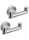 NearMoon Bathroom Double Towel Hook- SUS304 Stainless Steel Robe Towel Holder, Heavy Duty Double Coat Hook for Bathroom Livingroom Kitchen Wall Mounted, 2 Pack (Brushed Nickel)