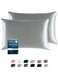Satin Pillowcase for Hair and Skin, Super Soft and Cooling Similar to Silk Pillow Cases 2 Pack with Envelope Closure, Gift for Women Men(20"x26" Standard Size) (Silver Grey)