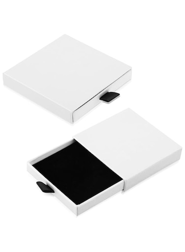 2 Pack Jewelry Gift Boxes, Cardboard Jewelry Boxes, Pull-Out Jewelry Box, Jewelry Storage Drawer Box, Small Gift Boxes for Bracelets Earrings Necklaces Jewelry Gift (White)(8 * 8 * 1.7cm)