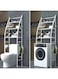 Multi-Functional 3-Tier Metal Bathroom Storage Rack &acirc;&euro;&ldquo; Sailboat Design Over Toilet Shelf for Balcony, Laundry &amp; Washing Machine Organization
