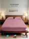 3-Piece Mauve Plush 180x200+30cm Fitted Bedsheet Set Includes 1 Deep Pocket Fitted Bedsheet and 2 Pillow Covers, Breathable and Machine Washable