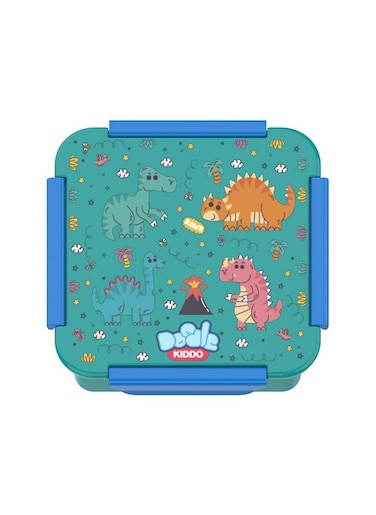 Dinosaur Bento Lunch &amp; Snack Box for Boys - BPA Free, Leak Proof, Microwave &amp; Dishwasher Safe, 14.5x14.5x6 cm