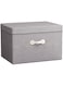 Foldable Storage Box with Lids,Uoexziyi Linen Fabric Storage Boxes with Handle,46 * 36 * 28 Home Organizer Basket with Cover for Closet,Home,Office (45L)