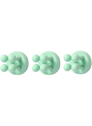 Kg20 Multipurpose Self Adhesive Hooks Holders for Hanging Towel Key Clothes Plug Cable, Silicone Hooks Stick to Wall Door, Holders for Kitchen Bathroom Home Office (3 Pieces) (GREEN)