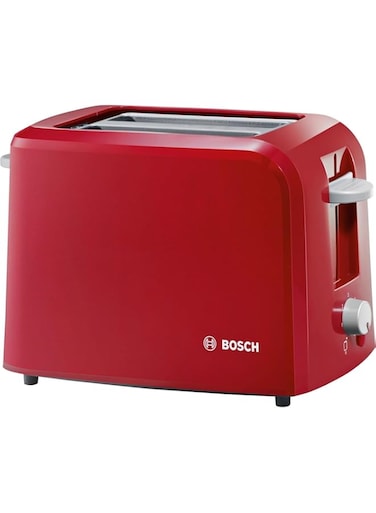 Bosch Compact Toaster, Red TAT3A014GB,1Year Manufacturer Warranty