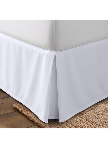 Queen Bed Skirt, Elegant Bed Skirt for Bedroom, Pleated Dust Ruffle, Shrinkage and Fade Resistant Easy Fit Design for Standard Mattress, Luxury Bedroom Decor and Home Furnishing (White, 153x203 cm)