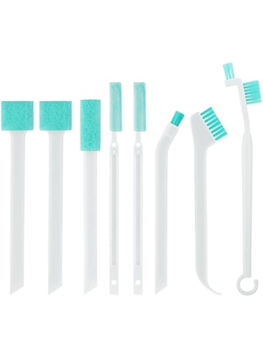 KASTWAVE 8 Pcs Small Cleaning Brushes Set for Home Use, Perfect for Tight Spaces, Window Tracks, Kitchen, Keyboard, and Car Corners