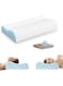 Memory Foam Cervical Pillow for Neck Pain Relief with Replacement Ice Silk Pillowcase, Cooling Ice Silk Bed Pillow, Ergonomic Orthopedic Contour Support Pillow for Stomach Side &amp; Back Sleepers