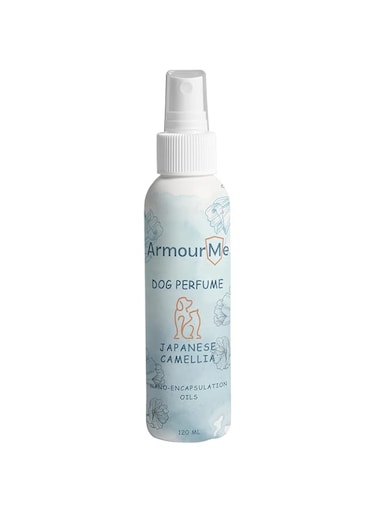 ArmourMe Dog Perfume Spray Dog Perfume &amp; Dog Spray   Natural Deodorizer Spray for Dogs   Eliminates Dog Odors for Smelly Dogs, pH Balanced, Free from Sulfates, Colorants, and Parabens. (Camellia)