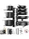 Pot Rack Organizer, 8 Tiers Adjustable Pots and Pans Organizer, Large Capacity Pot Lid Holders &amp; Pan Rack for Kitchen Cabinet and Counter with 3 DIY Methods Black 40.8 x 26.4 x 10.8cm