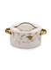 Bethany Deluxe Insulated Casserole   Plastic Hotpot with Stainless Steel Inner Lid   Double Wall Food Warmer   Floral Design with Gold Handles- SPRING 1500ML