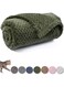 ChicAbode Dog Blanket, Cat Blanket, Flannel Fleece Bed Blankets, Warm Soft Fuzzy Blankets, Mesh Fuzzy Plush Lightweight Blankets, for Puppy, Kitten, Bed, Sofa, Travel, 80 x 60 cm, Dark Green