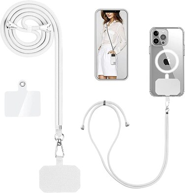 Phone Lanyard, Neck Lanyard, Nylon Mobile Phone Lanyard, Neck Strap and Wrist Strap Key Chain, Adjustable Women's Crossbody Lanyard for iPhone, Galaxy and Most Smartphones