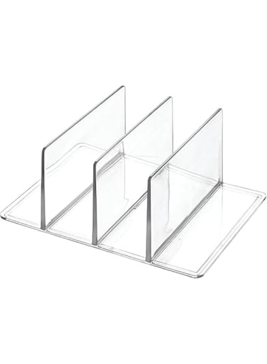 iDesign Box Organiser, medium sized partition wall for medium boxes from the The Home Edit by iDesign series, Order system with several compartments made of transparent plastic