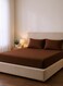 Cotton 3-Piece Microfiber Double Fitted Sheet Set &acirc;&euro;&ldquo; Chocolate Striped 150 x 200 cm with Full Elastic &amp; 2 Pillowcase
