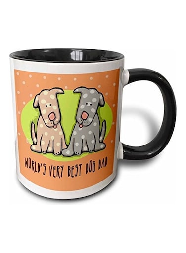 World's Very Best Dog Dad Cartoon Mug Multicolour