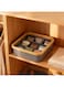HOME Velora Small Foldable Storage Basket Bamboo Organizer Fabric Box Home Storage 30X30X9 Cm