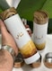 Tea Bottle With 2 Cups Set&iuml;&frac14;&OElig;Tea Travel Mug Tumbler &iuml;&frac14;&OElig; Stainless Steel Vacuum Insulated Thermos Cup with Spill Proof Lid,(500ml) (Half White)