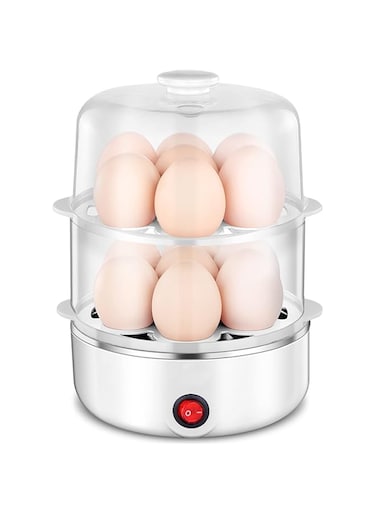 XBLDS Electric Egg Boiler Egg Steamer Boiled Poached Rapid Egg Cooker with Automatic Shut Off - 14 Eggs Capacity with Water Measuring Cup